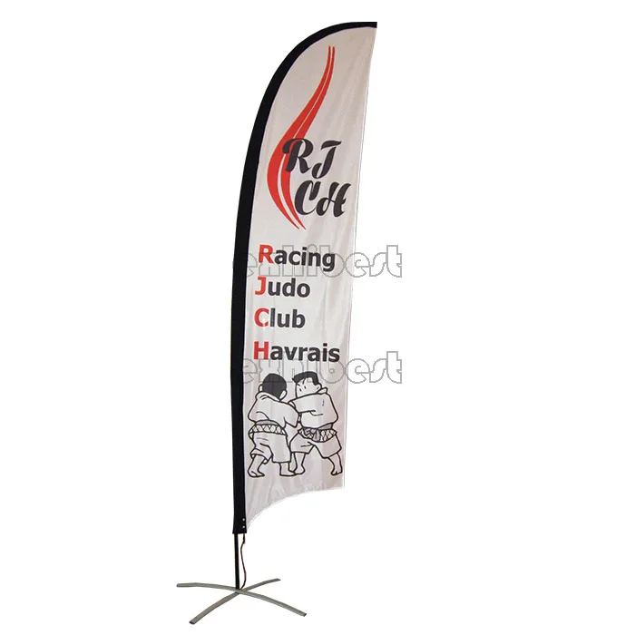 Outdoor custom printed teardrop tear drop beach feather banner flags pole kit with custom logo