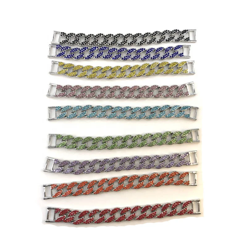 Hip Hop Cuban Chain Shoes Lace Accessories Shoe Charm Metal Shoelace Charms For Sneaker