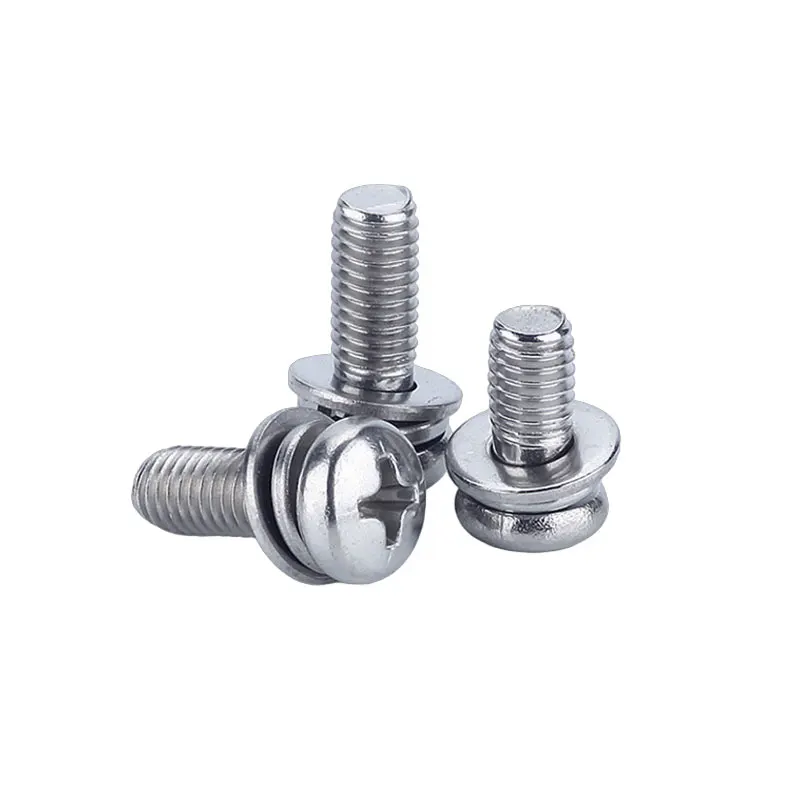 Hex Cross Head Bolt Hexagon Screws Custom Fastener M6 M10 M5 M12 M4 M3 Flat Spring Washers Screw Set