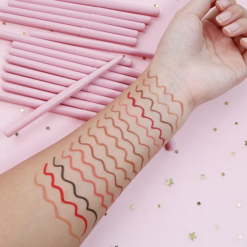 Manufacturer High Quality Lipliner Lip Stain Glaze Long Lasting Customize Logo Creamy 15 Colors Custom Lip Liner Pencils