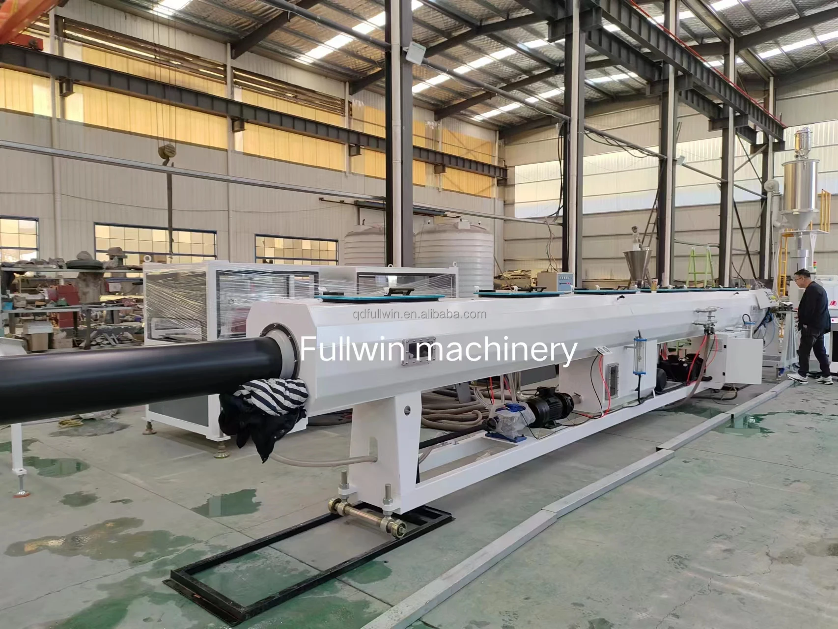20mm-110mm plastic water pipe HDPE PE pipe making SJ65/33 single screw extrusion machine production line