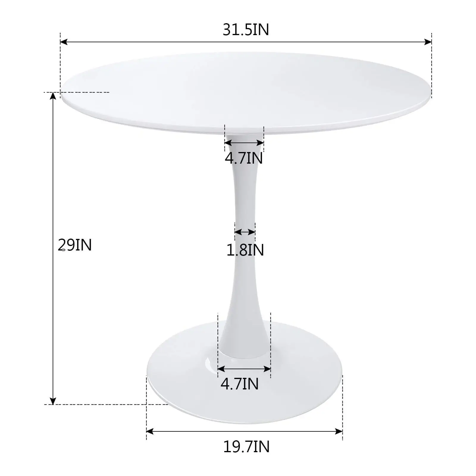 Hot Sell Nordic Modern Black White Tulip Design Mdf Wooden Top Install Dining Custom Small round tables for events party