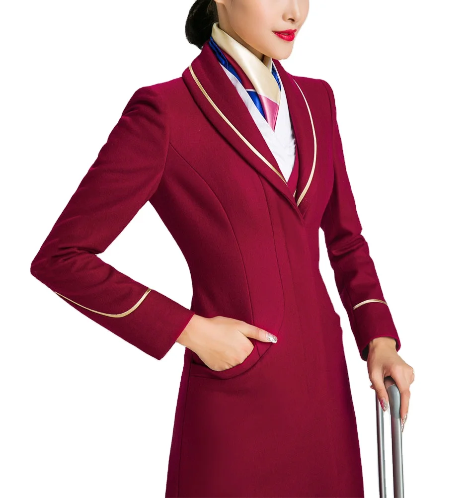 Custom Stewardess uniforms professional suit airline dress skirt vest flight attendant dress work clothes uniform