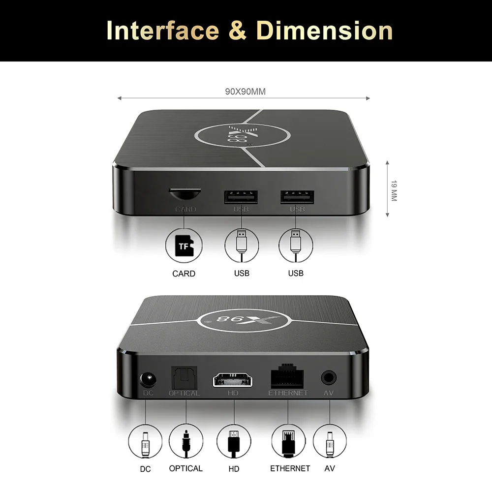 X98 Plus Android 11.0 TV Box S905W2 Android Box 2.4G/5G Wifi  4K*2K UHD Output 100M Ethernet Amlogic S905W2 Set Top Box x98