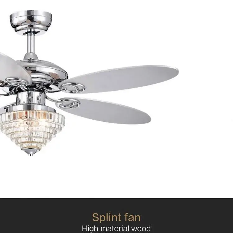 New Design Modern Round Shape Large Size Crystal Chandeliers Ceiling Fan Lights For Home Hotel