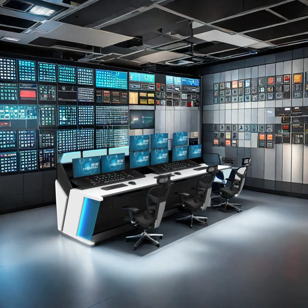 Industrial Design Security Command Center Console Table Control Room Operator Table Made Durable HPL Material Office Buildings