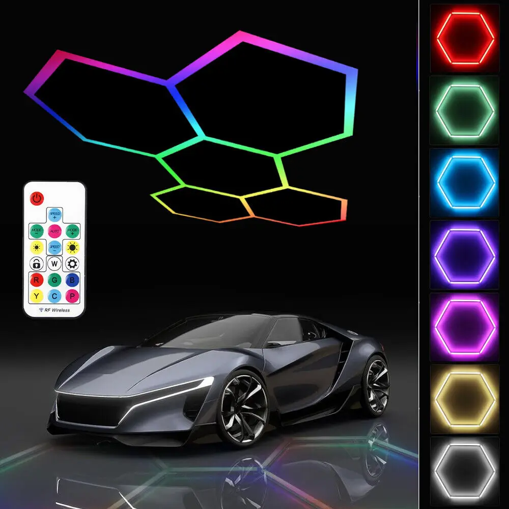 Шестигранный светодиодный фонарь для гаража RGB шестигранный светильник-358 красочные световые режимы игрового якоря освещение частного спортзала 