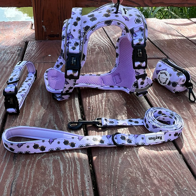 No Pull Pet Harness Lead Reversible Custom Dog Harness Set Pet Poop bag holder Design Adjustable hemp dog leash other pet collar