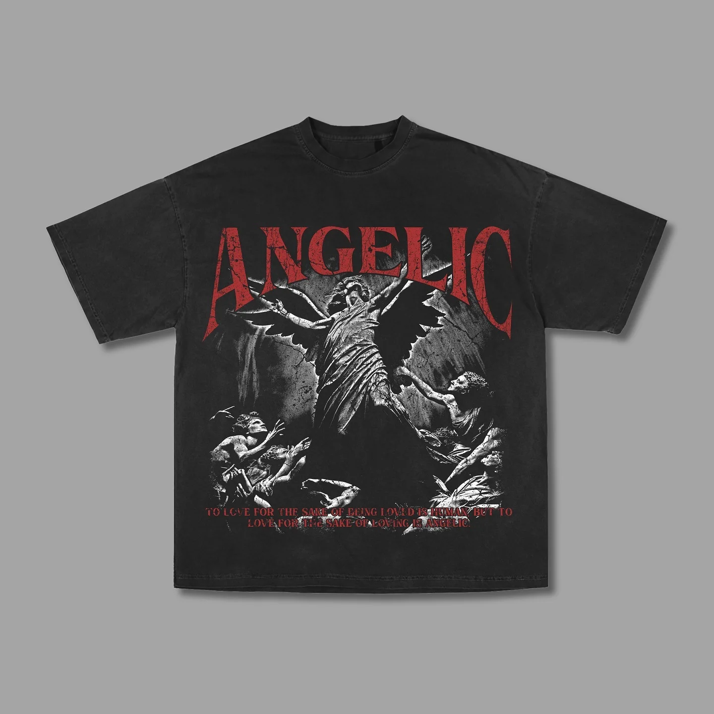 Hot Sale All-Over Print Boxy Fit Shirts 100% Cotton Quick Dry Breathable O-Neck Knitted 260 Grams Fabric Washed Style Graphics