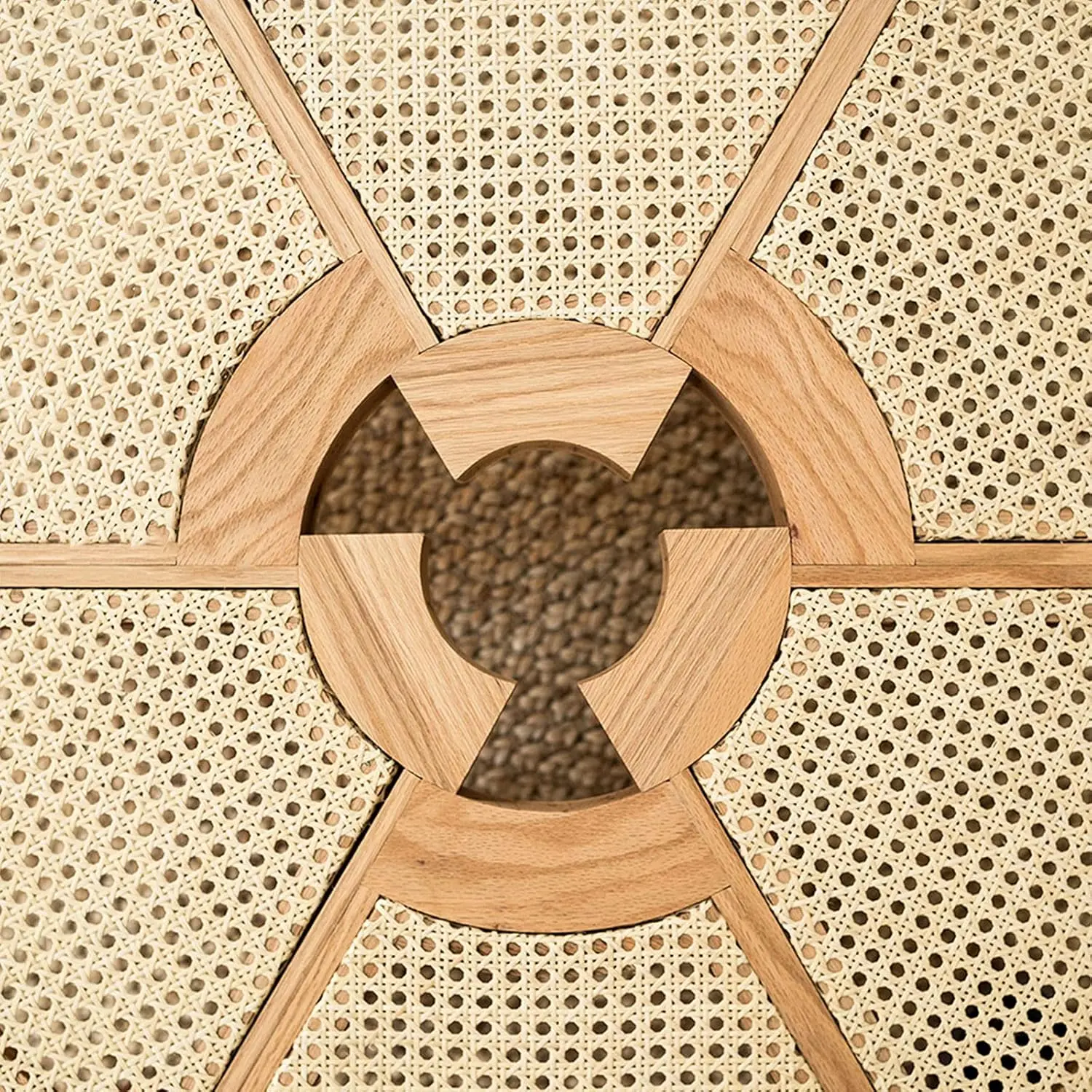 Rattan Based Solid Wood Indian Modern Design Coffe Table for Bar Restaurant or Living Room Home Furniture