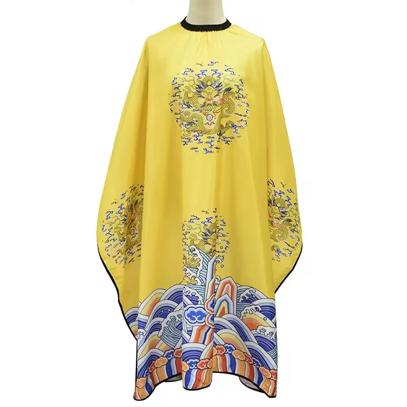 Factory custom high quality salon waterproof barbers cape dragon robe with totem Barbers Cape Dragon Robe Hair Dressing Cape