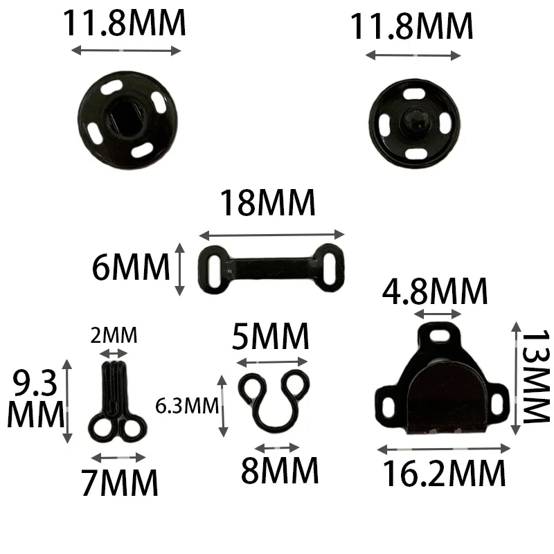 combination clothing accessories sewing kit Boxed 12mm press-button hand-sewn trousers hook style buckle concealed button