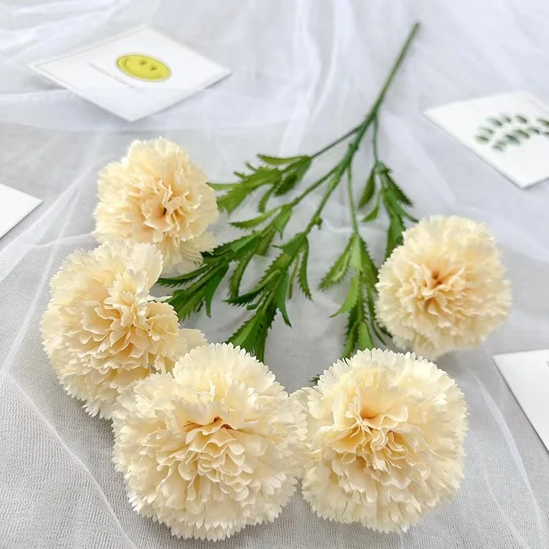 Hot Sale China Quality Clove Pink Artificial Flower Gillyflower Simulation Flower Carnation