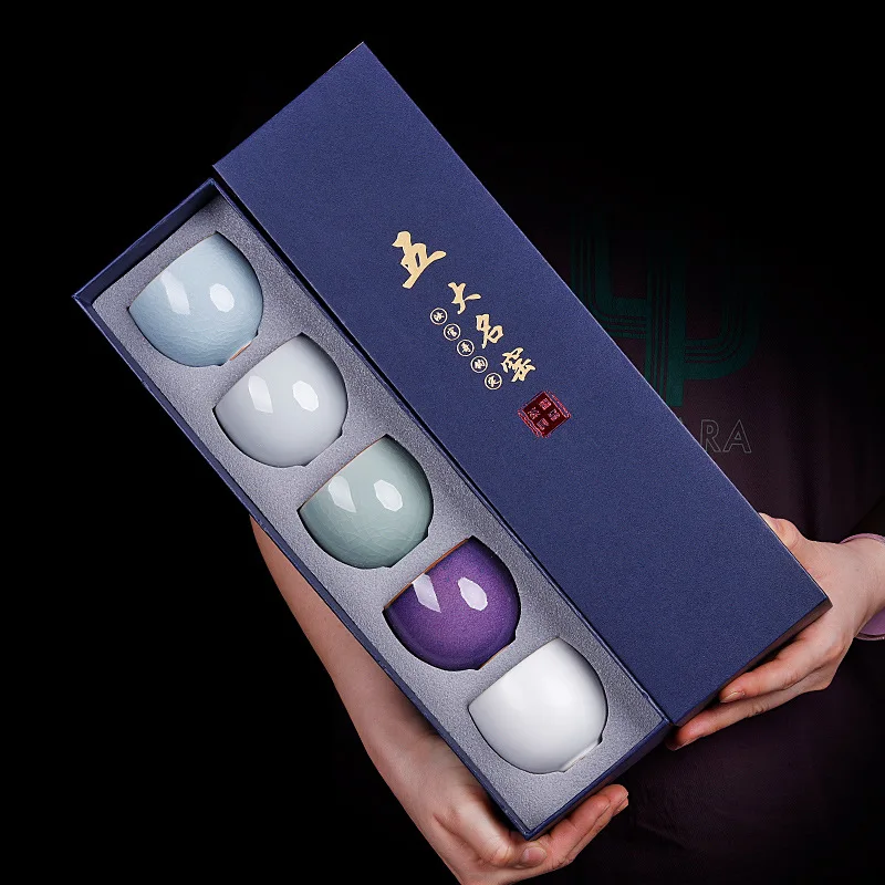 Japanese Style Promotional Gift Rustic Style Tea Cups Hot Sells Customized Tea Cups Ceramic Portable Tea cup with gift box