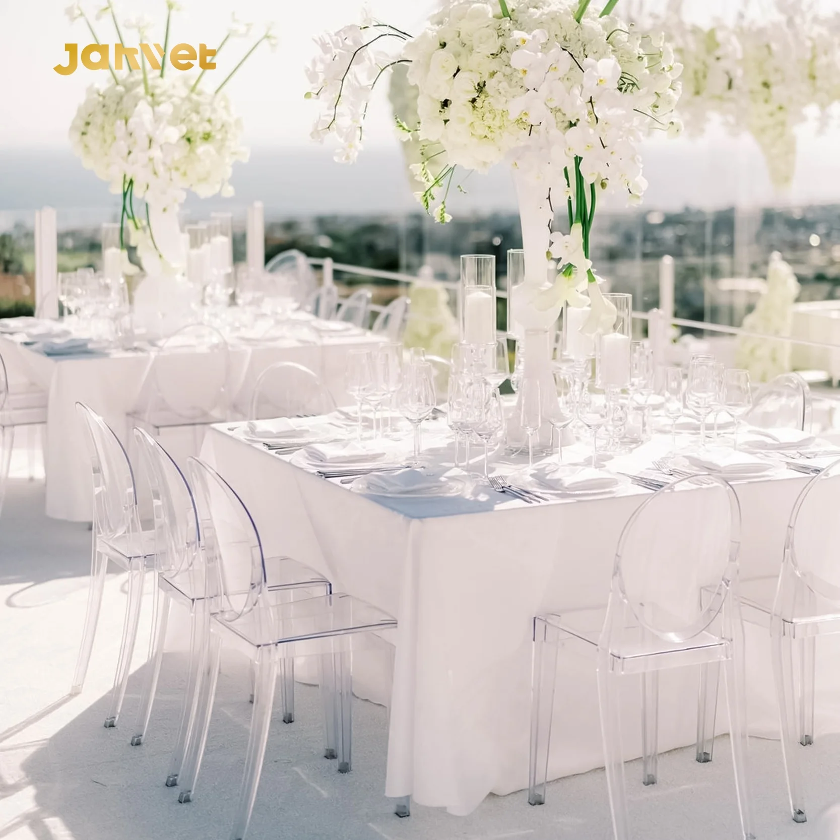 Luxury Event Ceremony Banquet Hall Dining Rental Acrylic Ghost Chairs for Weddings
