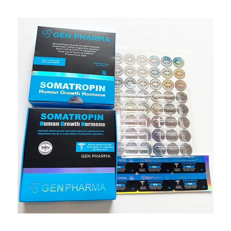 Pharma packaging 11 - H gh bodybuilding injections growthh hormone GEN pharma packaging boxes holographic 2ml 3ml vial labels