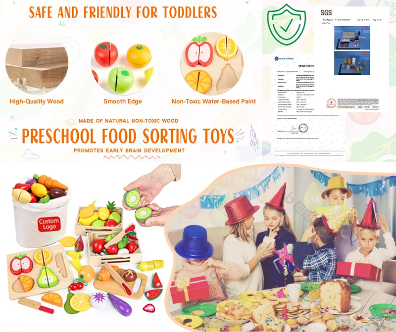Kids Educational Toy Pretend Cutting Game Play Kitchen Wooden Fruit Vegetable Set Children Cut Toy Simulation Kitchen toys