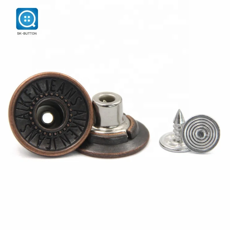 Factory direct sales customized logo copper zinc alloy jean metal jeans buttons men wholesale jeans button