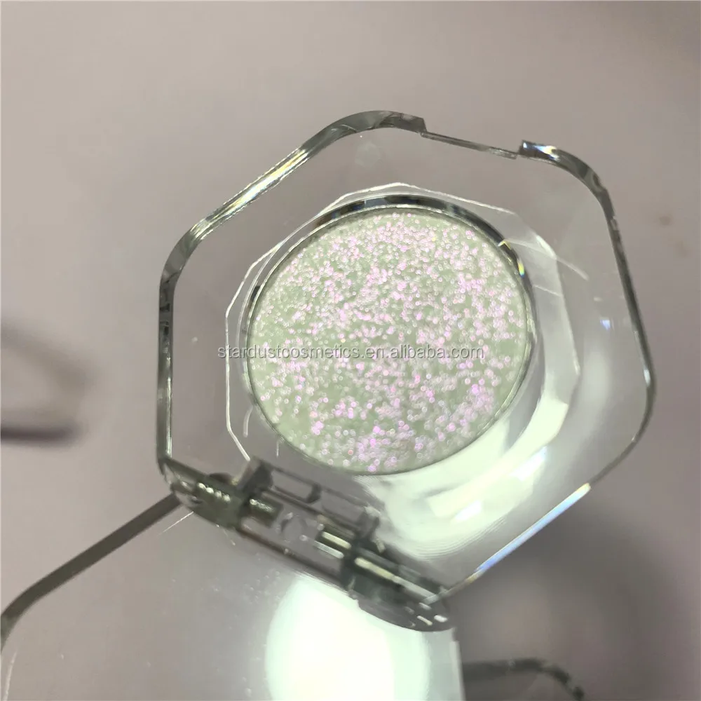 wholesale Duochrome Chameleon Customized hexagonal packaging private label cosmetic diamond highlight makeup eyeshadow palette