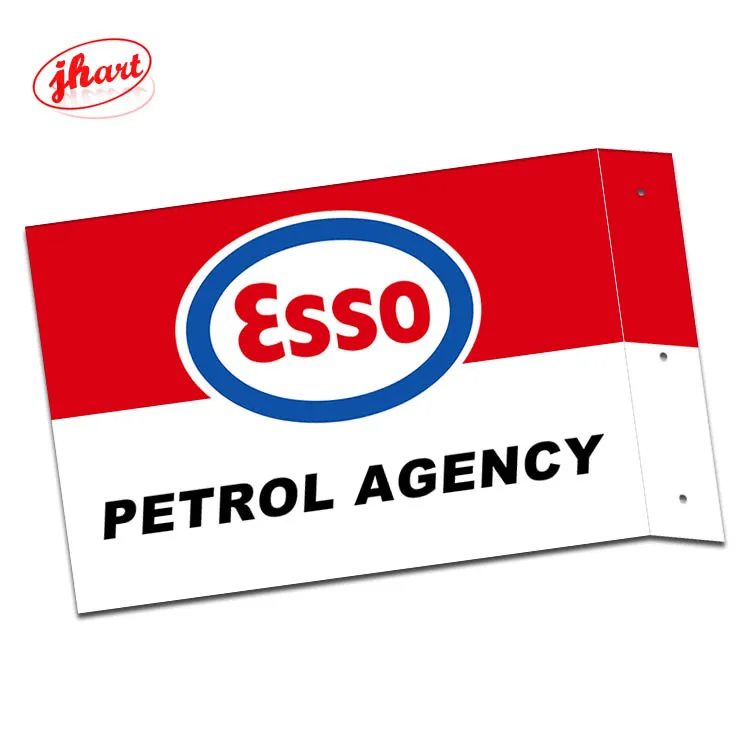 Vintage Custom Metal Sign HANCOCK GASOLINE Double Sided Printing Metal Wall Plaque Gas Station Garage Wall Decor Flange Sign