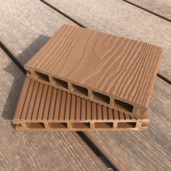 3D embossing deck wpc Golden teak wood grain Long lasting WPC composite decking