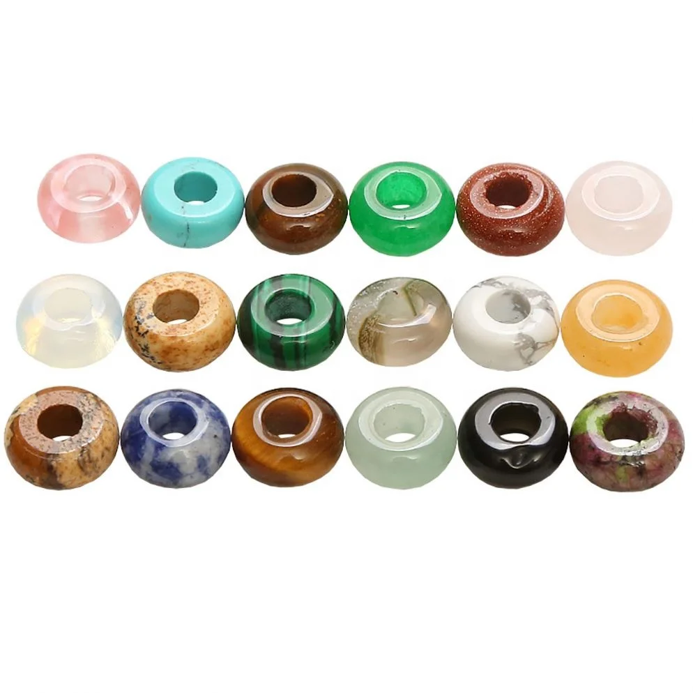 Natural Crystal Gemstone Beads 5*10mm Large Hole 4mm Large Hole Car Abacus Round Hole Flat Beads Diy Jewelry Accessories