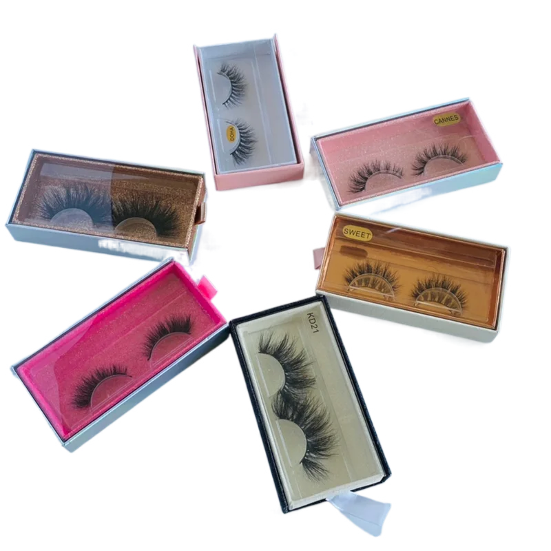 
custom logo printed eyelash packaging box glitter create your own brand of false eyelashes one by one 