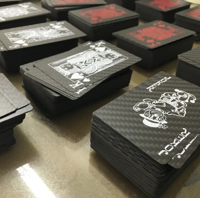 custom Luxury Durable  3k twill matte weaves waterproof 100% real carbon fiber poker playing cards for party games