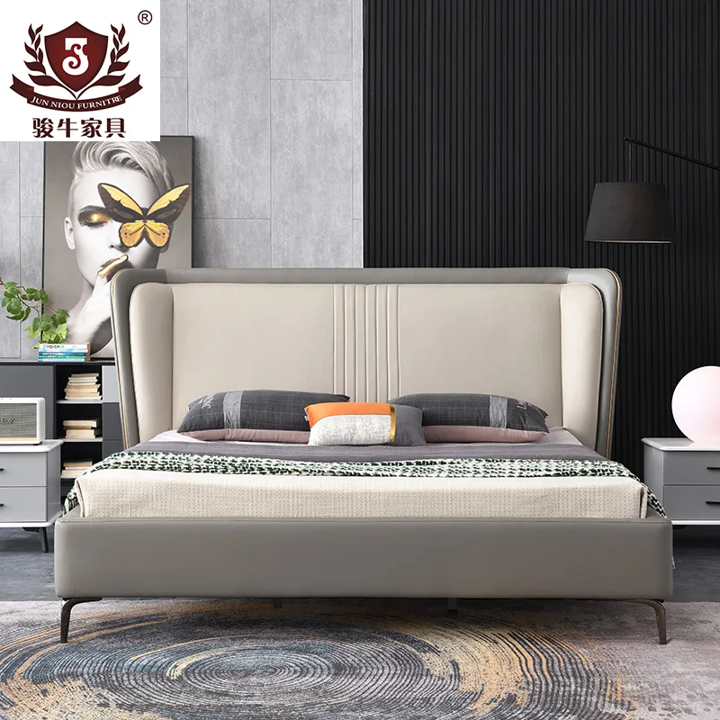 Modern Luxury Hotel Bedroom Furniture King Size Fabric Upholstered Double Storage Function Adjustable Bed