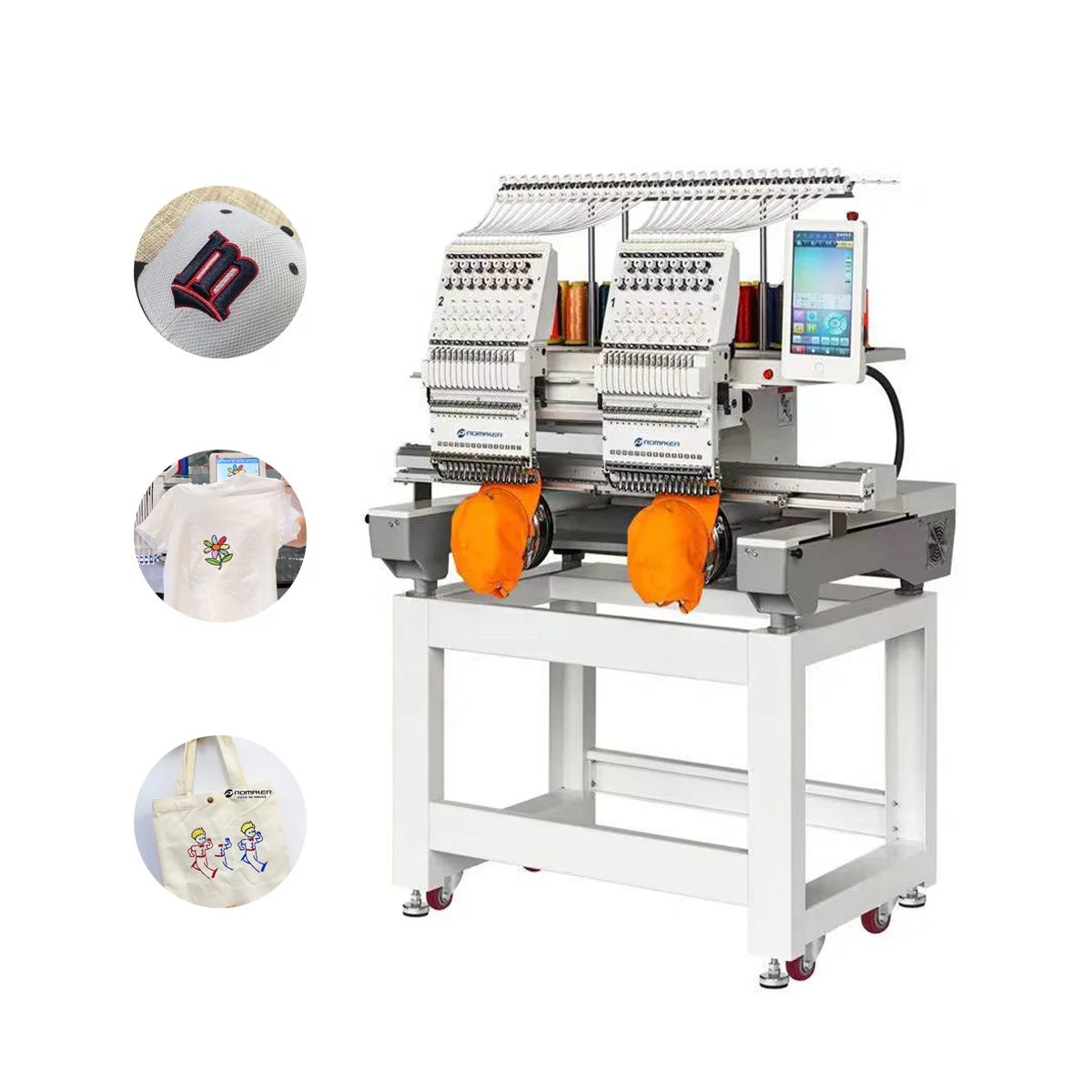 Promaker brothers PR portable 2 head flat hat multi needle  embroidery machine two head  clothing label