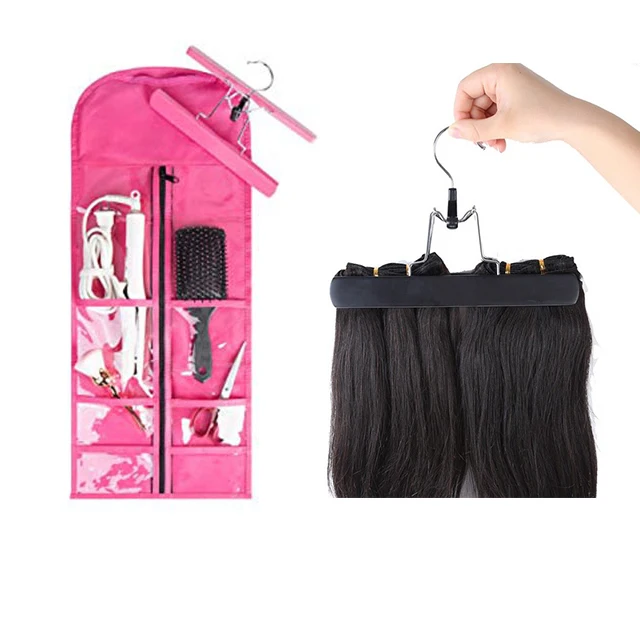 Wholesale Plastic Clear Wig Storage Hanger Bags Hair Packaging Bag Hair Extension Bag