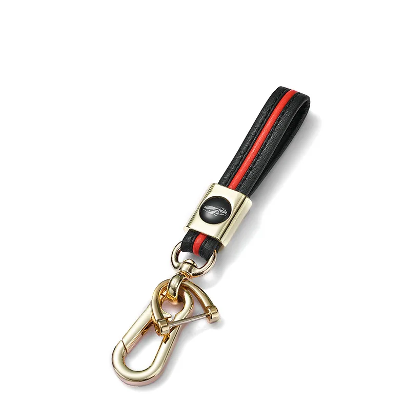 Wholesale Creative Custom Logo Metal Ring Keychains Colorful Plating Leather Car Keychain