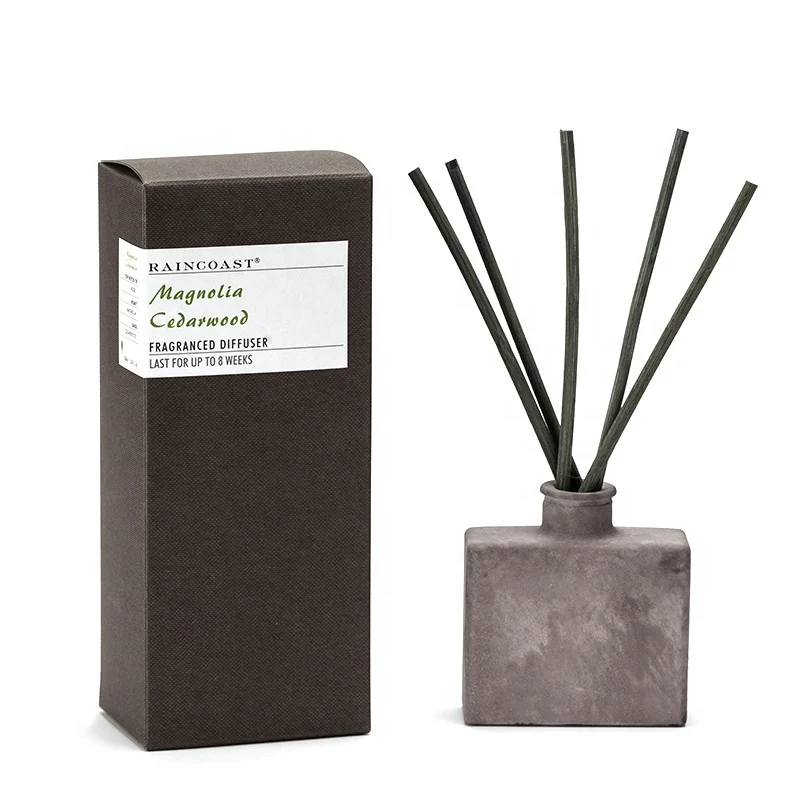 RAINCOAST Aroma Scented Reed Diffuser 100ml Square Frosted Bottle Custom Decorative Reed Diffuser