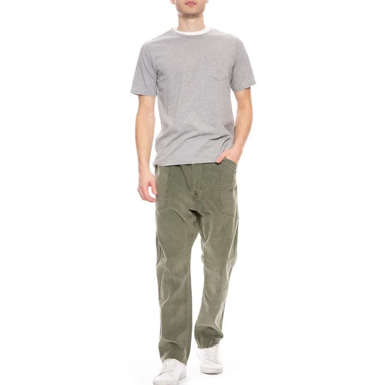 custom oem fashion designer high waist causal trousers boy outdoor workout streetwear khaki winter vintage men corduroy pants