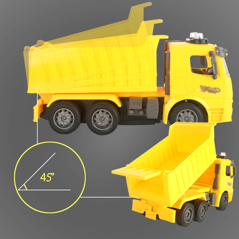 2 4ghz 1:14 4WD remote control engineering vehicle car with headlights