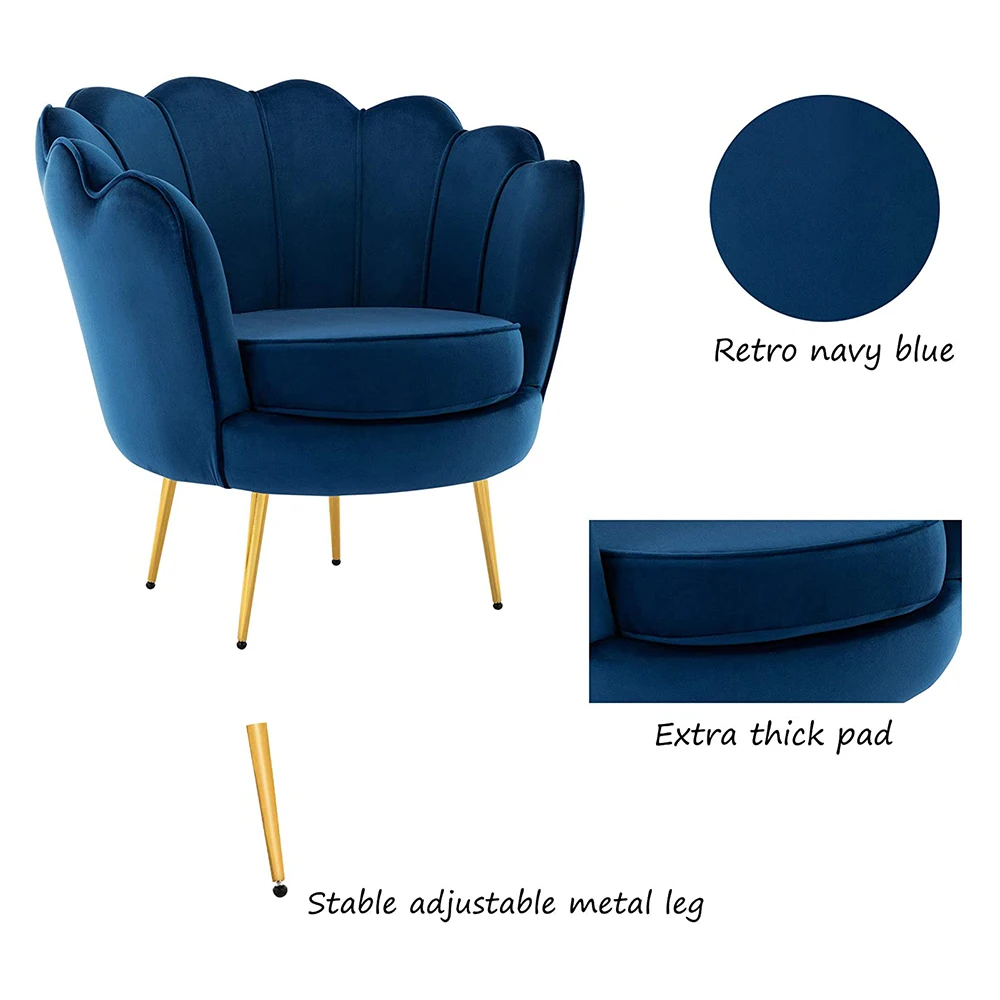 Из ткани с высокой спинкой бархат стулья акцент в виде ракушки подлокотником акцент стулья