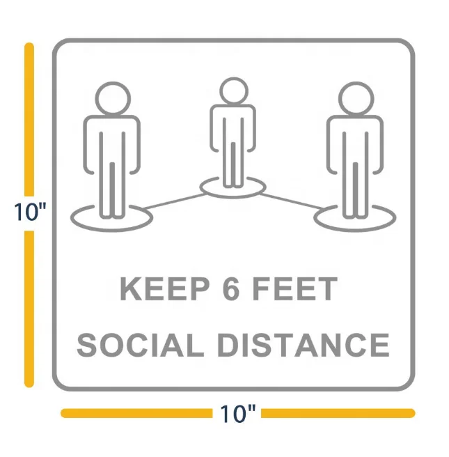  Social Distancing clear PVC decals - Safety Floor Sign Marker / adhesive window