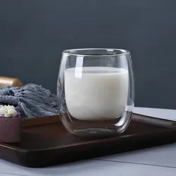 Espresso Cups Shot Glass Coffee Set of 4 Double Wall Thermo Insulated cup for sale