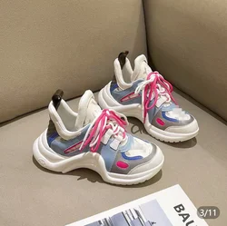 Top quality leather luxury brand shoes fashion designer ladies sports casual shoes