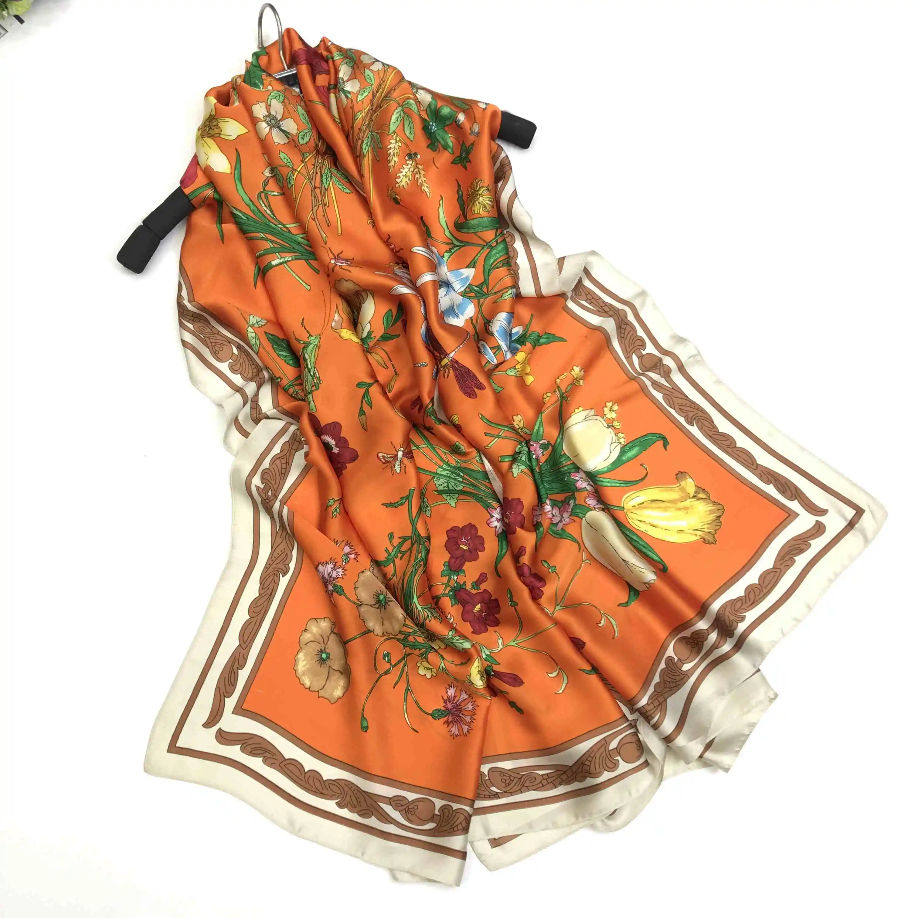 New Factory Direct Hot Sale Luxury Band Silk Long Scarf Custom Printed Lady Silk Scarf Wholesale Cheap Turkey Hijabs