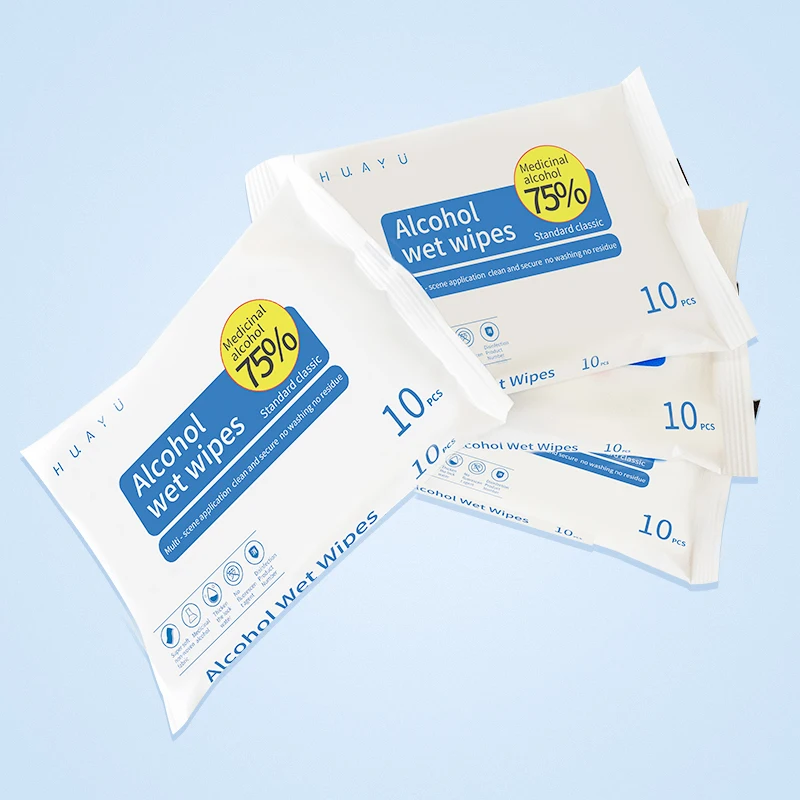 75%alcohol anti bacterial wet wipes cleaning disinfecting wipe Eco Friendly Custom packaging