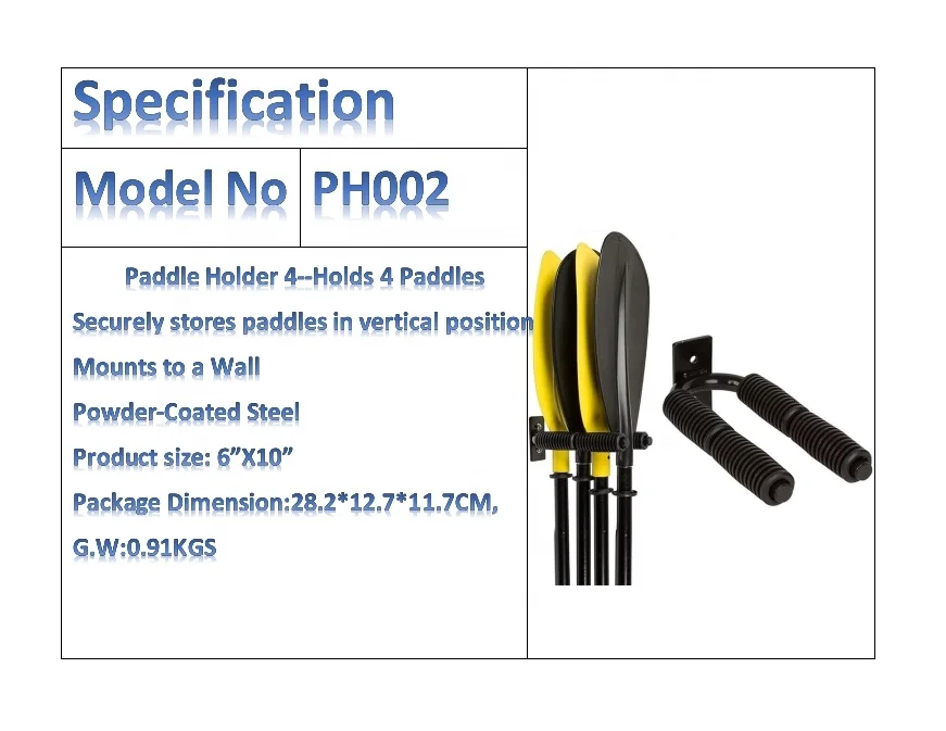 Paddle Holder2/4/6, Bracket Paddle Storage Rack Wall Mount for Canoe, SUP Paddle Board or Kayak Paddles Oar Hangers