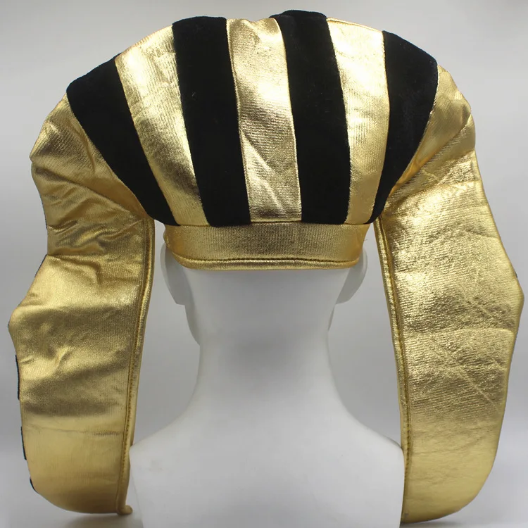Golden Pharaoh Hat Snake Headdress Egyptian Prince Halloween Pharaoh Hat