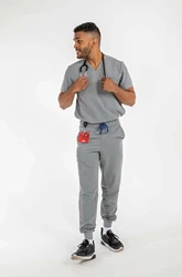 Rayon Nurse Uniform 2022 Styles Unisex Customized Nursing Scrubs With Pockets Stylish Health Care Scrubs Joggers Nursing Set