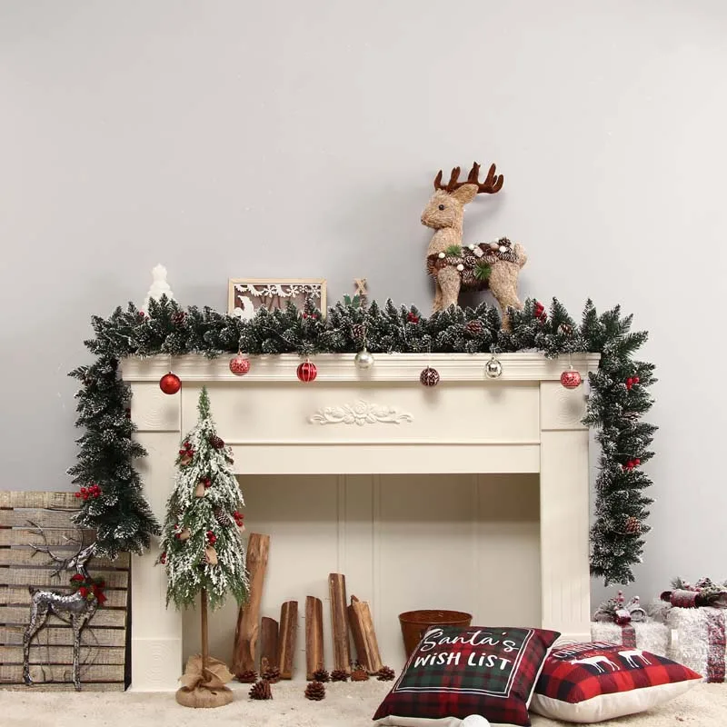 Artificial Christmas Garland with Ornaments Decorate Home Decoration