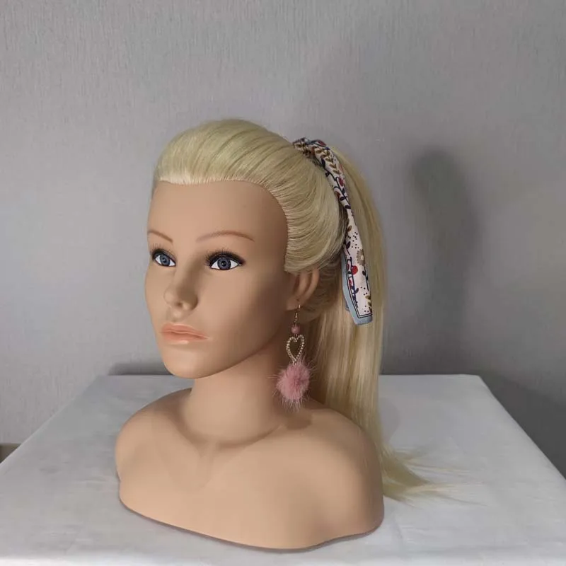 Cosmetology100 Human hair African American Salon Practice Hairdresser braiding With shoulders Training Mannequin dummy doll Head