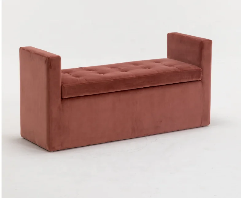 Длинный Пуфик для хранения бархатной ткани