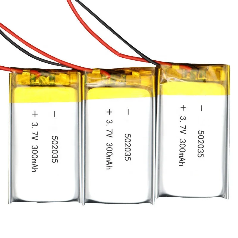 Factory Wholesale 3.7v 300 mah li-polymer battery 502035