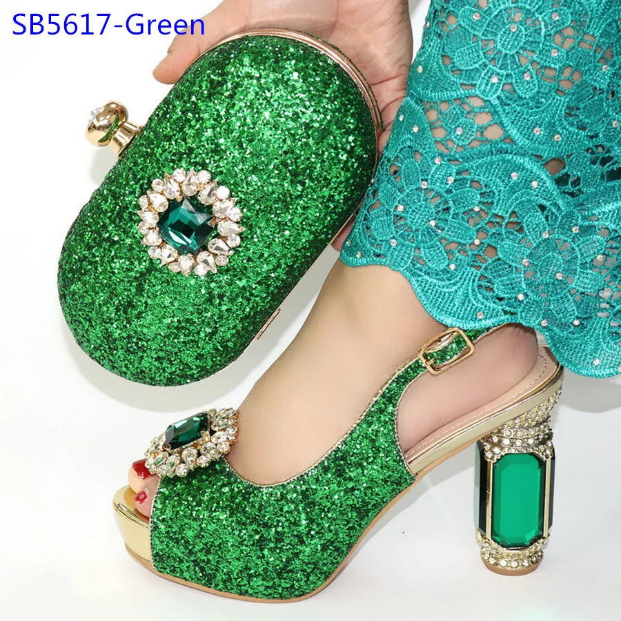 Best selling nigeria silver shoes and bag set italian women shoes and matching bag