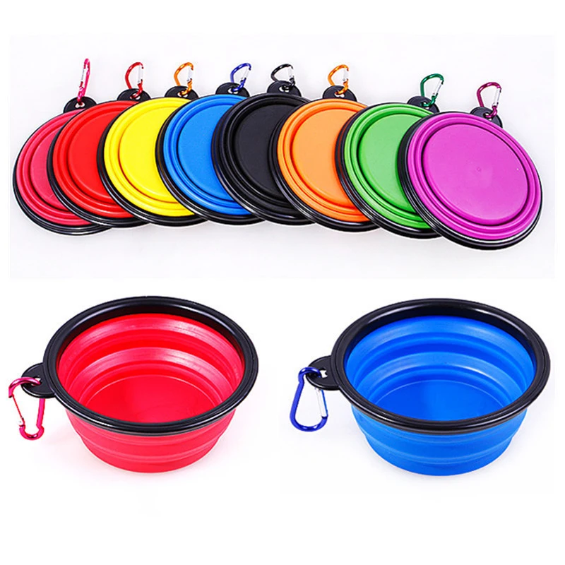 
2021 Amazon Hot Selling Silicone Portable Foldable Collapsible Expandable Cup Feeding Travel Drinking Cat Dog Hiking Pet Bowl 